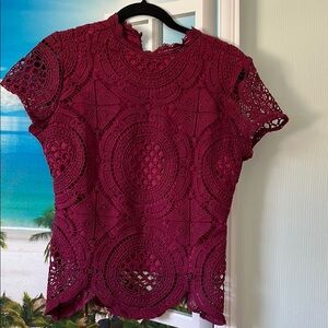Elegant Burgundy Lace Top